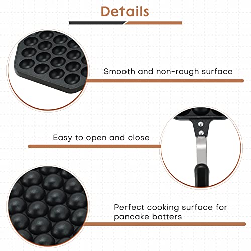  Bubble Waffle Maker Pan Hand Held Egg Waffle Pan,Aluminum Alloy Non-stick Waffle Cake Baking Mold Plate For Breakfast Lunch Household Cafe Cake Shop Restaurant
