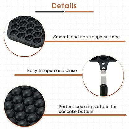  Bubble Waffle Maker Pan Hand Held Egg Waffle Pan,Aluminum Alloy Non-stick Waffle Cake Baking Mold Plate For Breakfast Lunch Household Cafe Cake Shop Restaurant