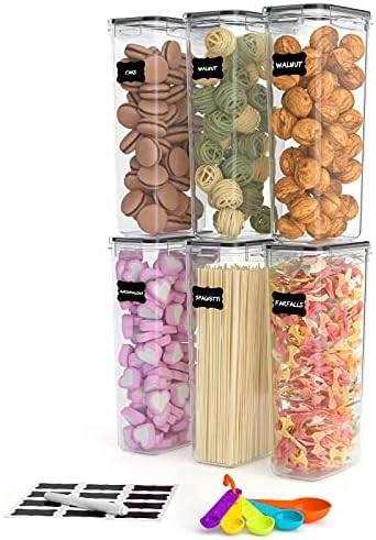  Pasta Containers, 4 Pk 2.8L Airtight Food Storage Containers, Spaghetti Containers For Pantry Organization And Storage, Kitchen Storage Containers For Noodles, Plastic Canisters With Durable Lids