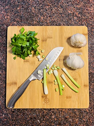  CBV112 Valencia Bamboo Cutting Board For Kitchen | Butcher Block| Chopping Board - 12" X 12" X 0.625"
