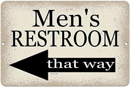  Mens Bathroom Sign 8x12 Metal Sign Home Decor Arrow To The Left Wedding Decor Restaurant Sign Pool Sign