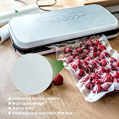  Happy Seal Vacuum Sealer Bags 8x20 Rolls 2 Pack For Food Saver, Seal A Meal, BPA Free, Commercial Grade, Great For Vac Storage, Meal Prep Or Sous Vide