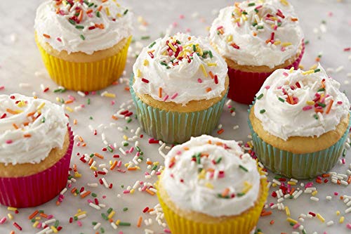  Fbera Colored Mini Cupcake Liners Vibrant Muffin Baking Cups 400-Count