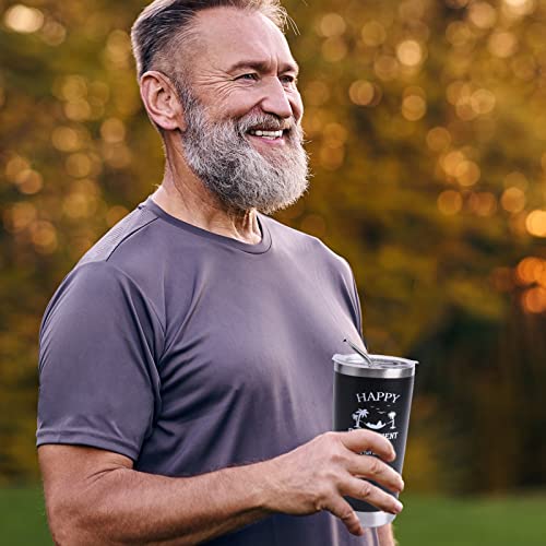  7 PCS Retirement Gifts For Men, Retirement Gift With Insulated Tumbler, Baseball Cap, Socks, Funny Business Cards, Leather Coaster, Key Chain, Great Retirement Gift For Retirees