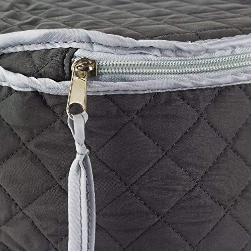  Fine China Storage - Set Of 4 Quilted Cases For Dinnerware Storage. Sizes: 12" - 10" - 8.5" And 7" Long - Gray - Quilted Fabric Container With 48 Felt Plate Separators Included