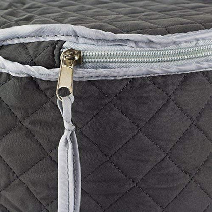  Fine China Storage - Set Of 4 Quilted Cases For Dinnerware Storage. Sizes: 12" - 10" - 8.5" And 7" Long - Gray - Quilted Fabric Container With 48 Felt Plate Separators Included