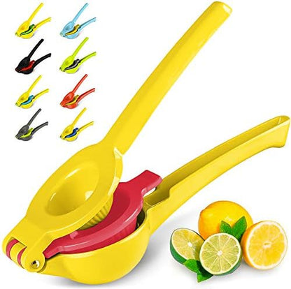  Metal Lemon Lime Squeezer - Manual Citrus Press Juicer (Yellow And Red)