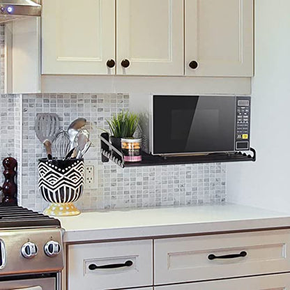  Maximize Your Kitchen Space With Microwave Oven Rack - Wall-Mounted Organizer For Cookware And Electric Oven - 60 Lb Weight Capacity - Suitable For Microwave And Electric Oven