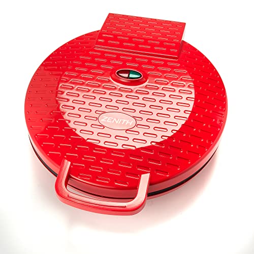 Zenith Versa Grill Non-Stick Pizza Maker Machine For Home, Calzone Maker, Pizza Oven Converts To Electric Indoor Grill, Red