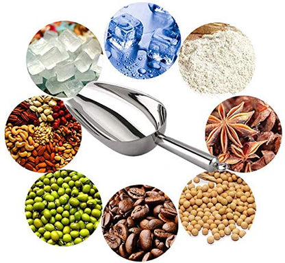  Stainless Steel Ice Scoop 12oz, 11 Inch Medium Metal Food Scoops For Kitchen Party Bar Wedding, Durable & Heavy Duty, Dishwasher Safe.