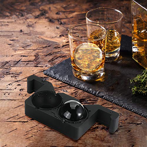  Whiskey Ice Ball Maker Crystal Clear Ice Ball Molds Large Sphere Ice Cube Trays For Whiskey, Cocktail, Brandy, Bourbon