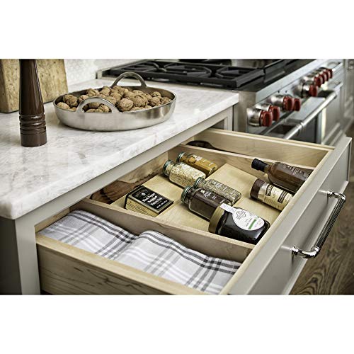  Rev-A-Shelf 4SDI-24 22-Inch 3-Tier Trim-to-Fit Wooden Spice Drawer Storage Organizer Insert For 24-Inch Or Smaller Cabinet Base, Natural Maple