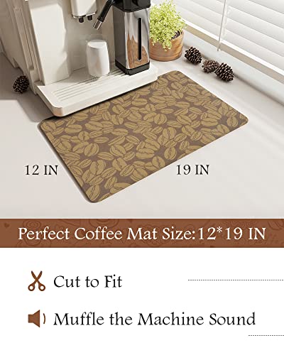  -Coffee Mat-Coffee Bar Accessories-Absorbent Stain Resistant Drying Mat Fit Under Coffee Maker Machine Coffee Pot Tray Espresso Machine-Coffee Station Accessories And Decor-12”x19”