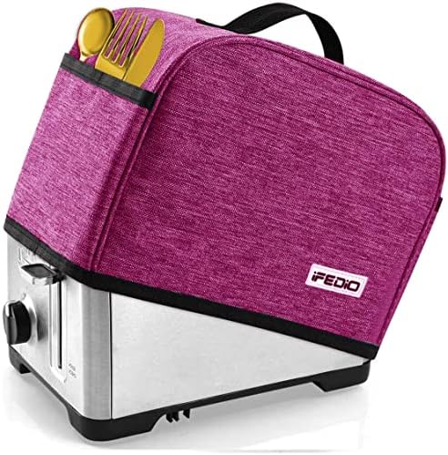 2 Slice Toaster Cover With Two Pockets For Storing Knife,Grey