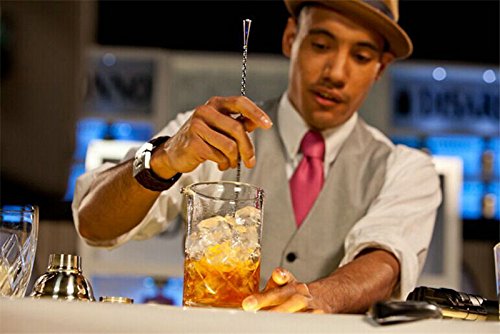  2 Pcs Mixing Bar Spoon 12 Inches 18/10 Stainless Steel Spiral Pattern Morphine Bartender Whiskey Cocktail Shaker Spoon