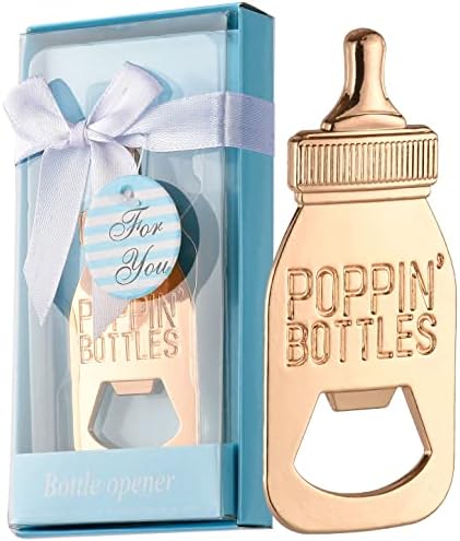  12pcs Bottle Opener Baby Shower Favor For Guest,Rose Gold Feeding Bottle Opener Wedding Favors Baby Shower Giveaways Gift To Guest, Party Favors Gift & Party Decorations Supplies (Blue, 12)