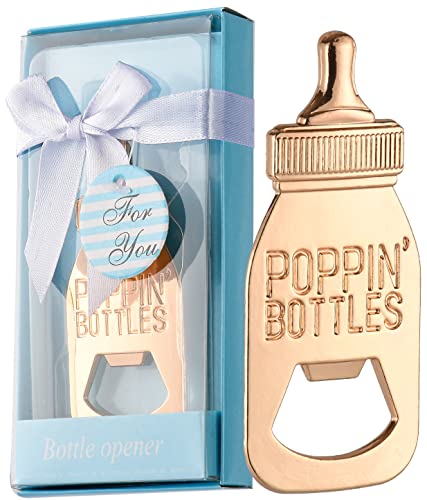  12pcs Bottle Opener Baby Shower Favor For Guest,Rose Gold Feeding Bottle Opener Wedding Favors Baby Shower Giveaways Gift To Guest, Party Favors Gift & Party Decorations Supplies (Blue, 12)
