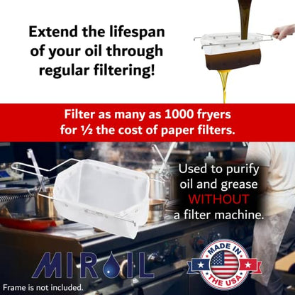  Oil RB6PS EZ Flow Fryer Oil Filter Bag, Part 12852 Bag Only, No Frame Included, Use To Filter Fry Oil, Suitable For 70 Lb Polishing Oil, Durable, Easy To Clean With Hot Water