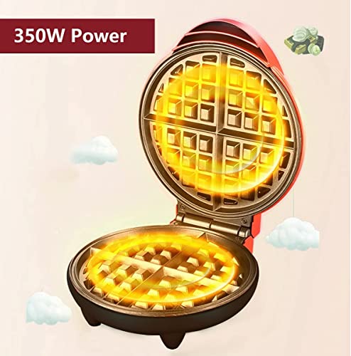  Mini Maker Waffle Maker - Heart Waffle Maker - Ready In 3 Minutes - Non-Stick Surface And Easy To Clean - Perfect Breakfast Waffler/Waffle Maker 16 X 12 X 8 Cm