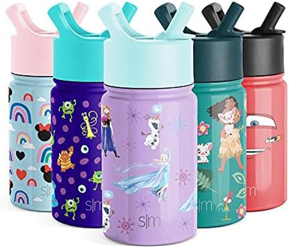  Disney Mickey Mouse Toddler Water Bottle With Straw Lid | Reusable Insulated Stainless Steel Kids Cup | Summit Collection | 10oz, Mickey & Friends