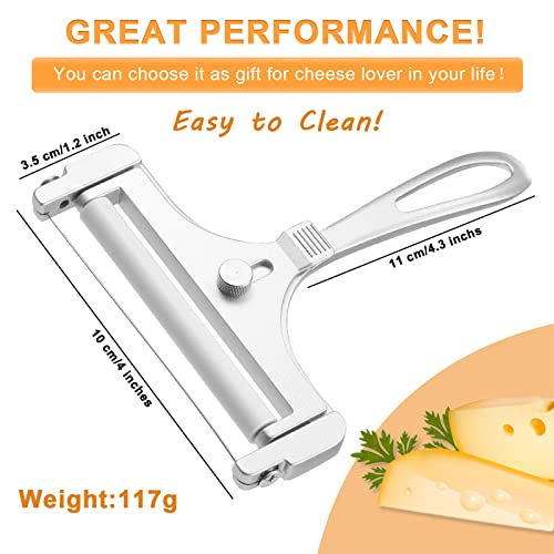 Cheese Slicer With Wire Adjustable Cheese Slicer For Block Cheese Heavy Duty Stainless Steel Cheese Slicers With Wire For Soft And Semi Hard Cheeses