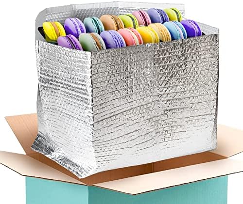  ABC Foil Insulated Box Liners 8" X 8" X 8", Pack Of 10 Insulated Shipping Boxes For Frozen Food, Double-Layer Insulated Shipping Containers, Leakproof Cold Shipping Boxes For Frozen Fish, Meat