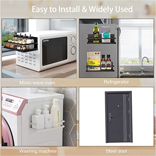  Hoopoton 2 Pack Magnetic Spice Rack, Magnetic Shelf, Easy To Install On The Side Of Refrigerator/Space Saving Kitchen Organization/Spice Rack Organizer For Cabinet/Refrigerator
