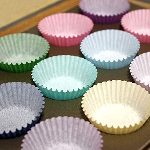 Mini Cupcake Liners Muffin Wrappers Rainbow Bright Baking Cups Paper, 400 Pack
