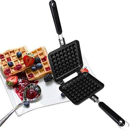  Non-stick Waffle Maker, 5.7 Inches Camping Waffle Pan, Portable Aluminum Waffle Cookware For Stovetop Campfire