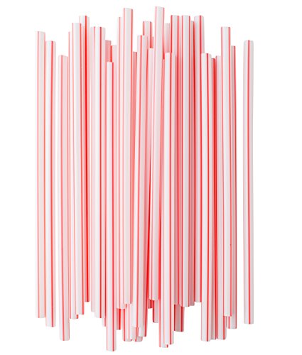  [300] Box Of Individually Paper Wrapped Milkshake Straws, Straight 8.25" Long, Sturdy And Disposable Plastic Straws.