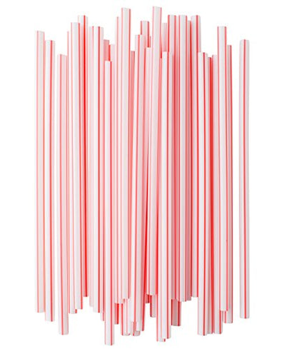  [300] Box Of Individually Paper Wrapped Milkshake Straws, Straight 8.25" Long, Sturdy And Disposable Plastic Straws.