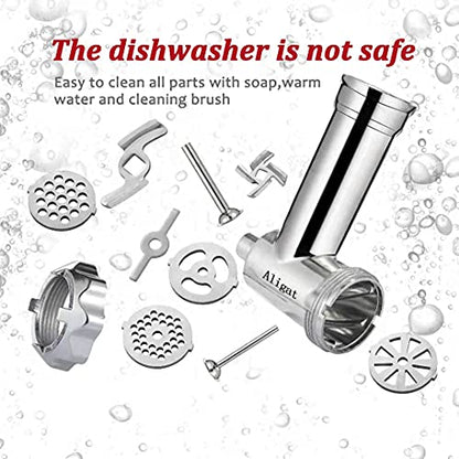  Metal Food Grinder Attachment For KitchenAid Stand Mixers Includes Sausage Stuffer Tubes,Durable Meat Grinder Food Processor Attachment For KitchenAid，With A Wealth Of Accessories