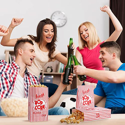  Paper Popcorn Bags 2 Oz Popcorn Bags Individual Servings Red And White Striped Popcorn Bags For Popcorn Machine Movie Nights Birthday Carnival Party Supplies (200 Pcs)