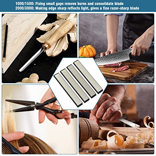  8 Pcs Diamond Sharpening Plates, IMAGE 120/240/400/600/1000/1500/2000/3000 Diamond Sharpener, Diamond Plate Sharpener, Kitchen Knife Grinding(6.3in*0.78in)