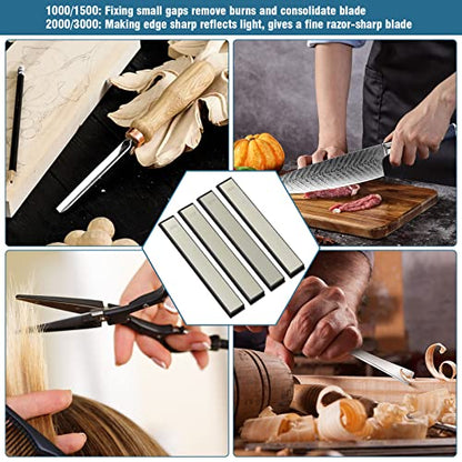  8 Pcs Diamond Sharpening Plates, IMAGE 120/240/400/600/1000/1500/2000/3000 Diamond Sharpener, Diamond Plate Sharpener, Kitchen Knife Grinding(6.3in*0.78in)