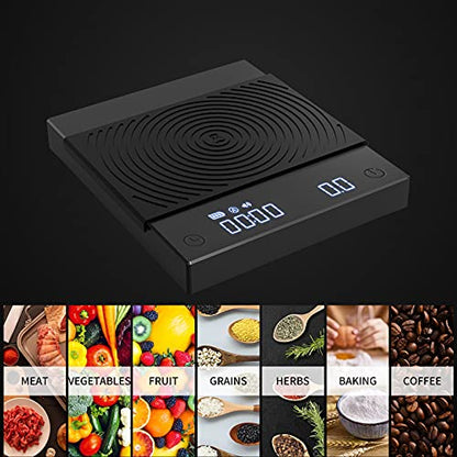  Coffee Scale, 2021 New Version Black Mirror Basic Plus, Digital Espresso Coffee Scale Kitchen Scale With Auto Timing, 2000 Grams ,Black Plus