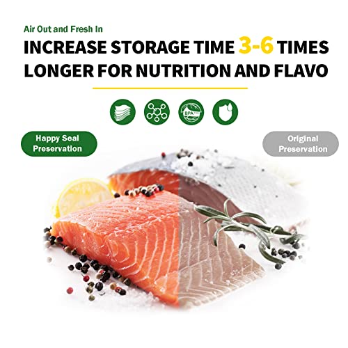  Happy Seal Vacuum Sealer Bags 8x20 Rolls 2 Pack For Food Saver, Seal A Meal, BPA Free, Commercial Grade, Great For Vac Storage, Meal Prep Or Sous Vide