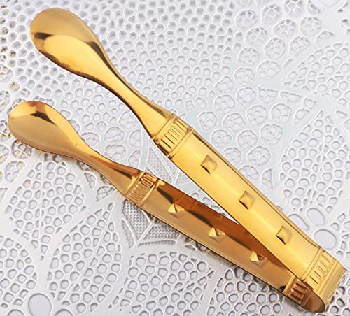  6-Pieces 6 Inch Gold Tongs Mini Tongs For Appetizers, Gold Serving Utensils Small Tongs For Serving Appetizers Ice Tongs Sugar Tongs