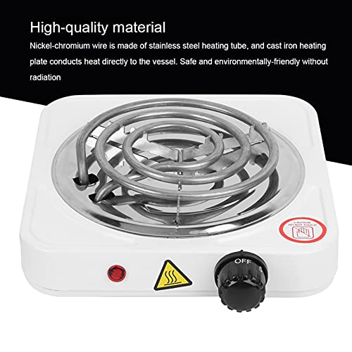  1000W Countertop Single Cast Iron Burner Electric Hot Plate Steel Portable Single Tube Easy To Wash US Plug 110V