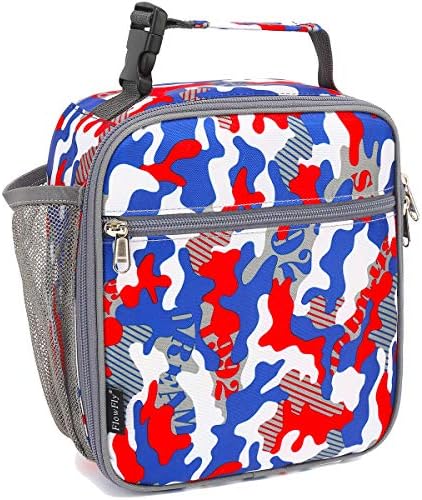  FlowFly Kids Lunch Box Insulated Soft Bag Mini Cooler Back To School Thermal Meal Tote Kit For Girls, Boys, Black