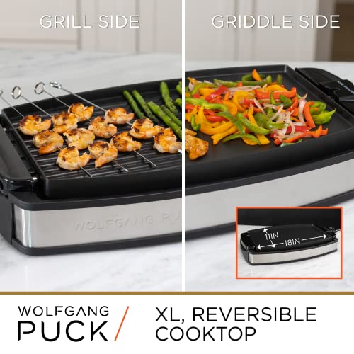  XL Reversible Grill Griddle, Oversized Removable Cooking Plate, Nonstick Coating, Dishwasher Safe, Heats Up To 400ºF, Stay Cool Handles