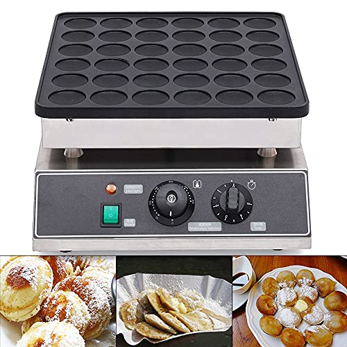  Mini Dutch Pancake Baker Maker, Commercial Electric Nonstick 36Pcs 1.9Inch Poffertje Mini Waffle Pancake Maker Stainless Steel For Restaurants, Cafes Shops
