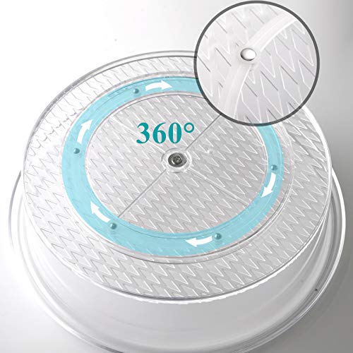  OPAY 2 Pack Plastic Lazy Susan Turntable Food Storage Container, 10 Inch Clear Rotating Turntable Organizer For Spices, Condiments, Cosmetics, Nail Polish, Shaving Kit, Hair Spray, Cabinet