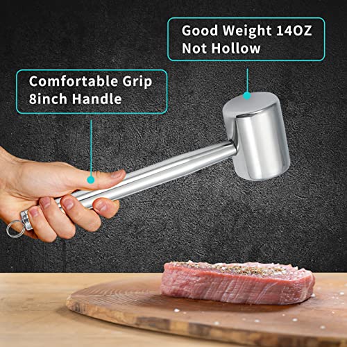  ChefVille MT02 2-in-1 Meat Tenderizer Tool, Meat Mallet, Meat Tenderizer Hammer For BBQ, Chicken, Steak, Fish