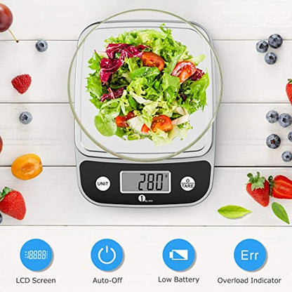  Digital Kitchen Scale Multifunction Food Scale With LCD Display And Tare Function For Cooking, Baking, Health (70001US)