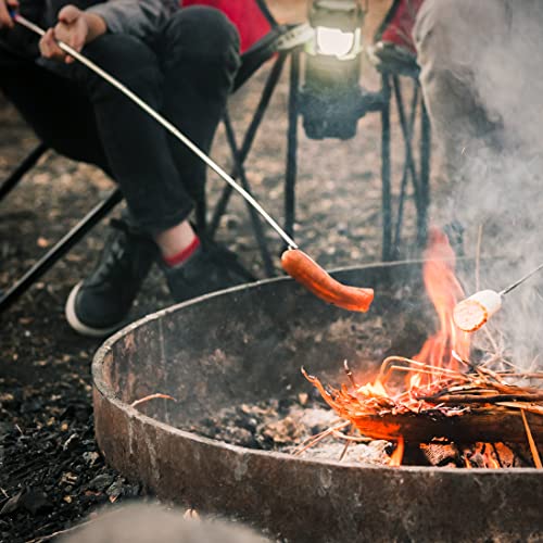  Marshmallow Roasting Sticks 45 Inch 4 Pack Smores Kit - Marshmallows Smores Sticks For Fire Pit Long - Camping Campfire Accessories S'mores Gift Set - Smore Hot Dog Roaster Marshmello Skewers