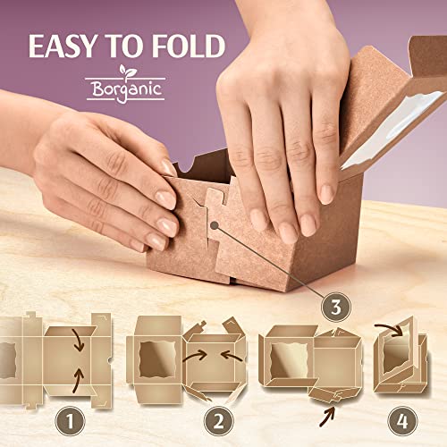  The Strongest 4x4x2.5 Inches Mini Cake Boxes On Amazon [50 Pack] - 2x Thicker And Oil-Resistant | Premium Brown Boxes With Window For Individual Donut, Mini Cookies, Dessert & Macarons - Unbeatable Durability And Protection!