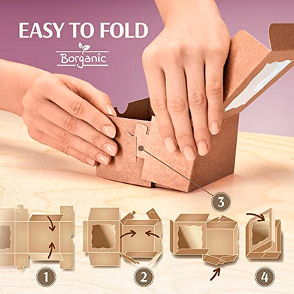  The Strongest 4x4x2.5 Inches Mini Cake Boxes On Amazon [50 Pack] - 2x Thicker And Oil-Resistant | Premium Brown Boxes With Window For Individual Donut, Mini Cookies, Dessert & Macarons - Unbeatable Durability And Protection!