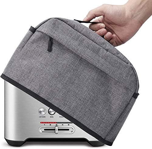  Toaster Cover UCARE 4 Slice Toaster Dust Cover With Side Pocket Can Hold Personalized Pocket Knife Tear Resistant And Waterproof Fit Most 4 Slice Toaster (Black, 16” X 7.5” X 8”)