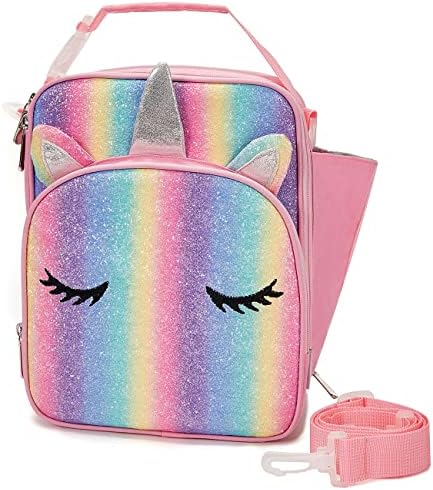  Lunch Boxes Bag For Kids, Insulated Lunchbox Reusable Containers For Boys With Detachable Shoulder Strap For School Blue Dinosaur